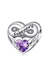 good-looking tiny silver infinite love February birthstone charm
